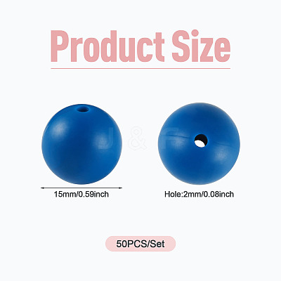 50Pcs Food Grade Eco-Friendly Silicone Beads SIL-TADJ0001-03G-1