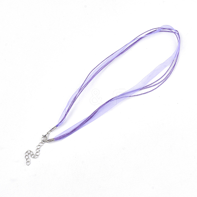 Waxed Cord and Organza Ribbon Necklace Making NCOR-T002-172-1