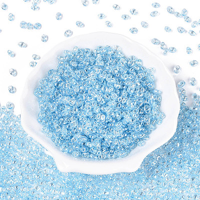 Transparent Colours Luster Glass Seed Beads SEED-N008-09B-1