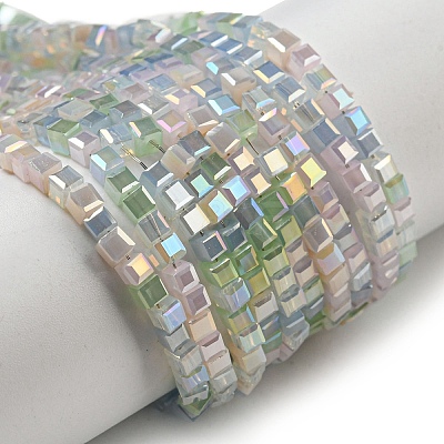 Electroplate Glass Beads Strands EGLA-F121-FR-B03-1