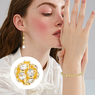 120Pcs Brass Rhinestone Beads KK-PA0001-26G-1