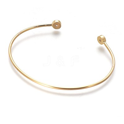 Brass Cuff Bangles BJEW-P245-04G-1