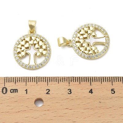Brass Micro Pave Cubic Zirconia Pendants KK-D384-06G-03-1