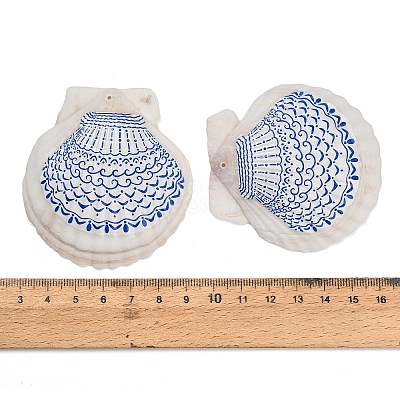 Printed Natural Shell Big Pendants SH-CBA93AD-19D-1