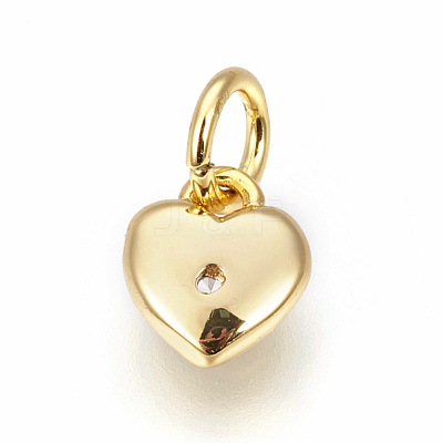 Brass Micro Pave Cubic Zirconia Charms ZIRC-F095-04G-1