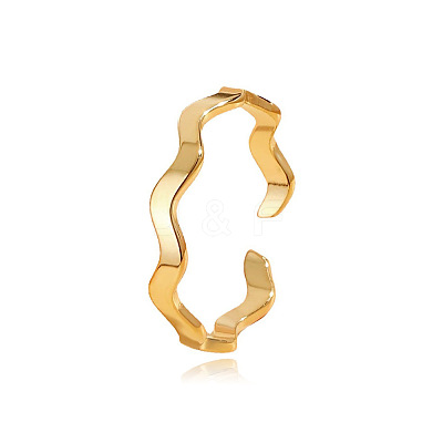 201 Stainless Steel Open Cuff Rings for Women FS-WG5C506-02-1