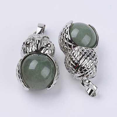 Natural Green Aventurine Pendants G-P350-A08-1