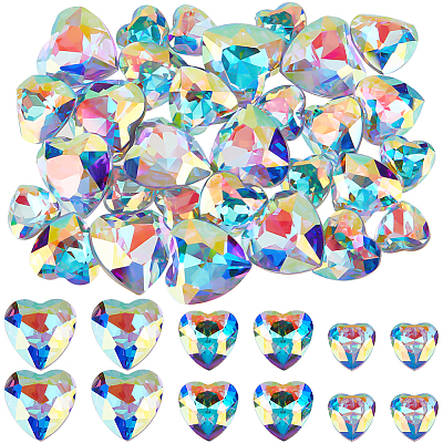 30Pcs 3 Styles Glass Rhinestone Cabochons RGLA-BBC0001-05-1