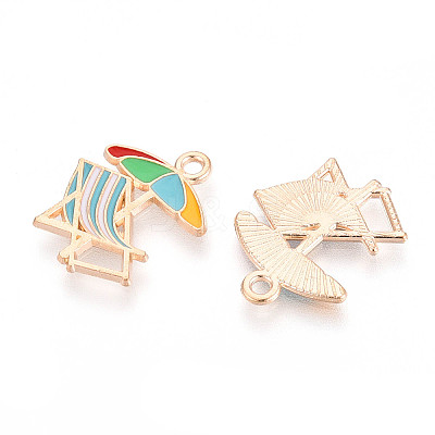 Beach Theme Alloy Enamel Pendants ENAM-T022-33M-1