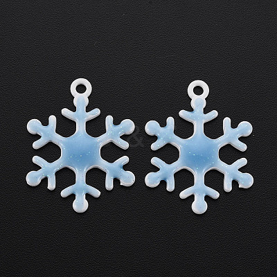 Spray Painted Alloy Enamel Pendants X-ENAM-N055-036B-NR-1