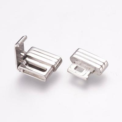 Tarnish Resistant 304 Stainless Steel Fold Over Clasps STAS-L189-34P-1