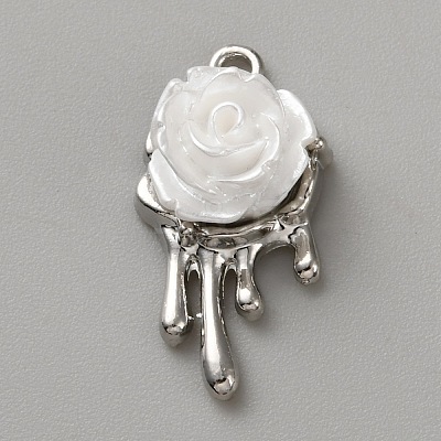 White Series Love Bow Alloy Acrylic Pendant LS-PALLOY-WH0115-01P-06-1