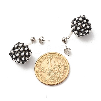 TOHO Japanese Seed Beads Dangle Stud Earrings EJEW-JE04762-04-1