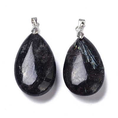 Natural Glaucophane Pendants G-D084-01P-B14-1