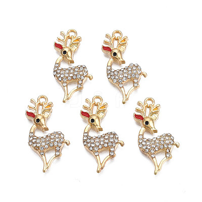 Rack Plating Alloy Enamel Pendants X-ENAM-N055-118-1