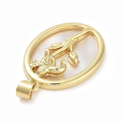 Rack Plating Brass Pave Shell Pendants KK-Z064-28G-03-1