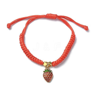 Alloy Enamel Fruit Charm Bracelet BJEW-JB09848-1
