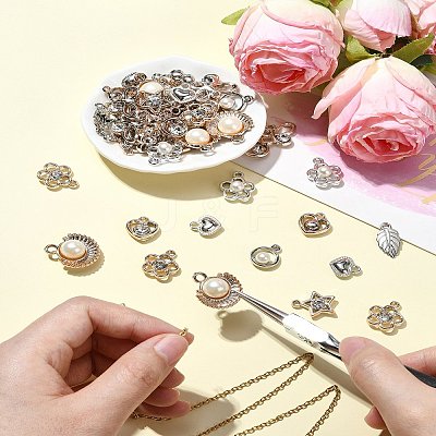 12 Styles ABS Plastic & CCB Plastic Pendants KY-YW0001-67-1