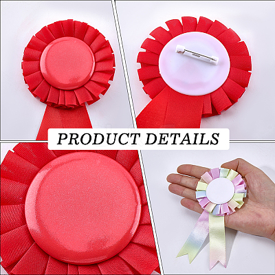 12Pcs 12 Colors Award Ribbon Shape Iron Badge Pins JEWB-CP0001-54-1