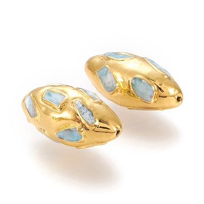 Golden Plated Brass Beads G-P439-A01-1