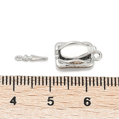 Brass Micro Pave Clear Cubic Zirconia Box Clasps KK-P291-40P-1