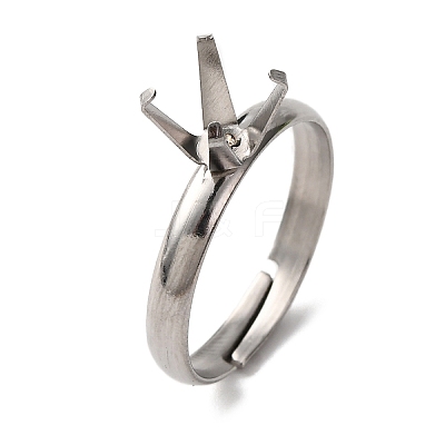 304 Stainless Steel Cuff Ring Components STAS-D372-01P-06-1