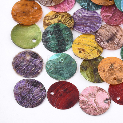 Spray Paint Natural Akoya Shell Pendants X-SHEL-S274-75C-M-1