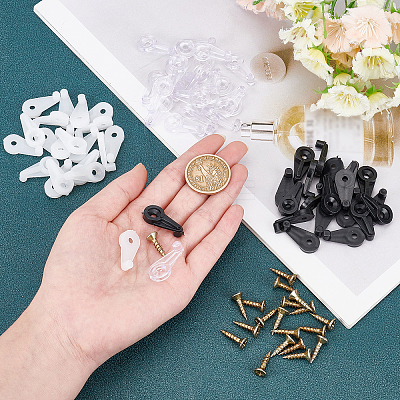 60 Sets 3 Colors Plastic Glass Retainer Clips Kit FIND-GA0001-66-1