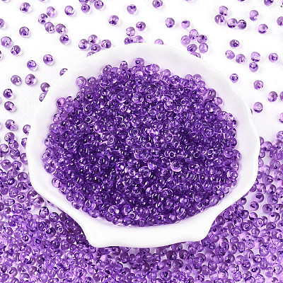 3/0 Baking Paint Glass Fringe Seed Beads SEED-A034-04F-1