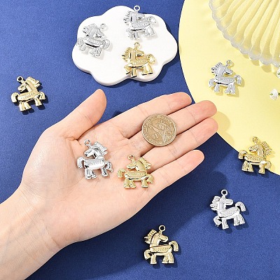 10Pcs 2 Colors Alloy Pendants ENAM-YW0008-71-1