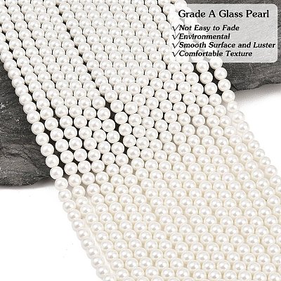 Eco-Friendly Dyed Glass Pearl Round Bead Strands X-HY-A002-6mm-RB001-1