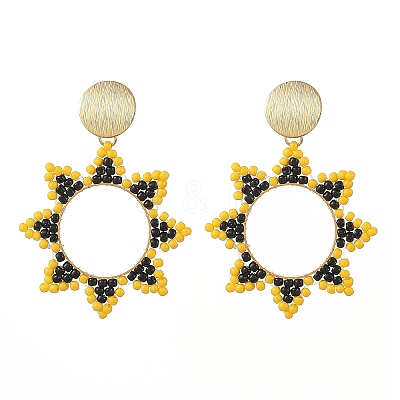 Brass Dangle Stud Earrings for Women EJEW-MZ00758-1