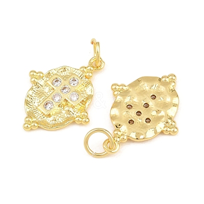 Brass Micro Pave Clear Cubic Zirconia Pendants CU-CBA5CB0-30G-1