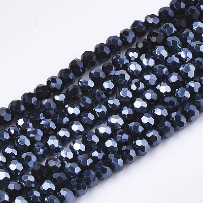 Electroplate Glass Beads Strands X-EGLA-T013-04A-1