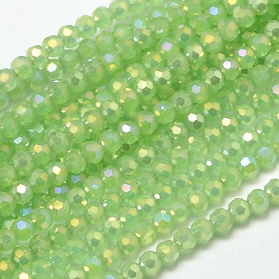 Faceted(32 Facets) Round Full Rainbow Plated Imitation Jade Electroplate Glass Beads Strands LS-EGLA-J130-FR08-1