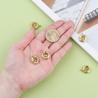 Rack Plating Brass Spring Clasps LS-KK-D399-B-G-NF-1