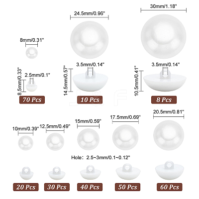 288Pcs 8 Style 1-Hole Plastics Shank Button DIY-PH0017-77-1