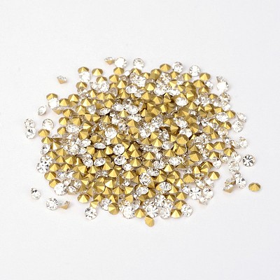Back Plated Diamond Glass Pointed Rhinestone RGLA-SS12-001-1