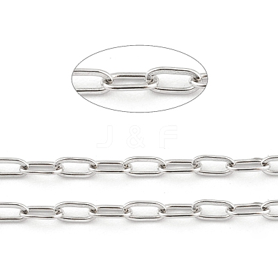 Non-Tarnish 3.28 Feet 304 Stainless Steel Paperclip Chains X-STAS-H111-04P-A-1