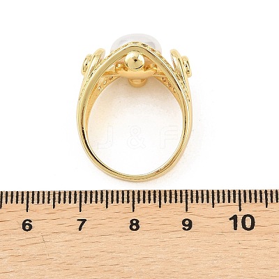 Brass Micro Pave Cubic Zirconia Finger Rings for Women RJEW-D340-02G-07-1