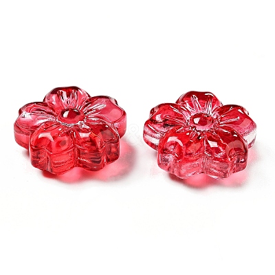 Spray Painted Transparent Glass Beads X-GLAA-F119-01-1