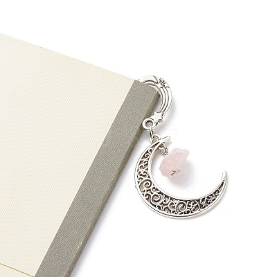 Natural Rose Quartz Raw Beads Bookmarks AJEW-JK00201-01-1