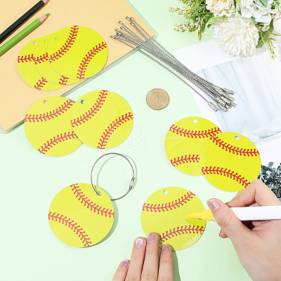 12Pcs PVC Baseball Luggage Tags AJEW-SP0004-23B-1