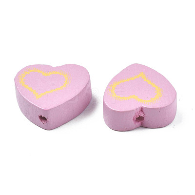 Spray Painted Maple Wood Beads WOOD-Q030-87D-1