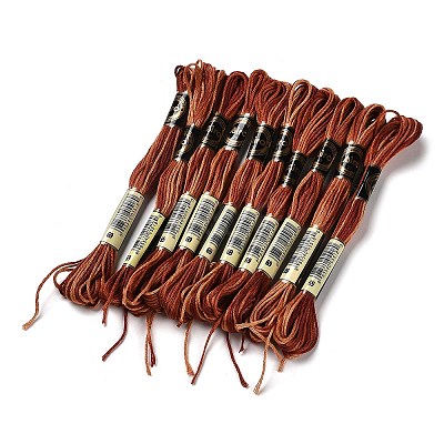 10 Skeins 6-Ply Polyester Embroidery Floss OCOR-K006-A47-1