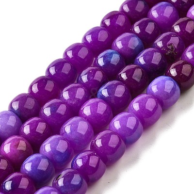 Natural Dyed White Jade Beads Strands G-U023-B03-01-1