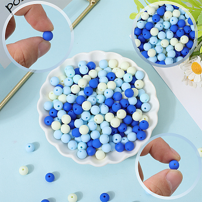 500Pcs Rubberized Style Imitated Silicone Acrylic Beads OACR-SP0001-33D-1