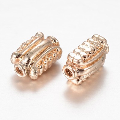 Rectangle Light Gold Plating Brass Beads KK-M189-01-1