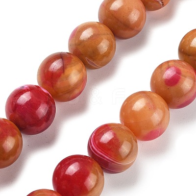 Natural Multi-Color Agate Beads Strands G-A261-B12-14mm-1