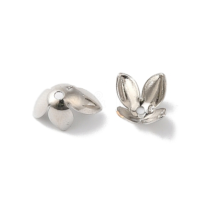 Rack Plating Brass Flower Bead Caps KK-K381-06A-P-1